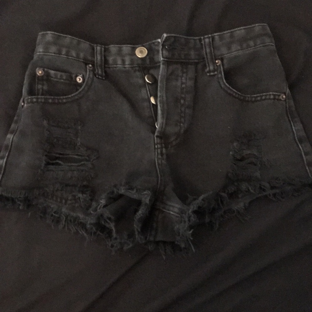 black shorts